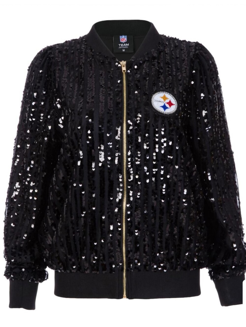 Pittsburgh Steelers Sequin Bomber Jacket NFL New In Bag